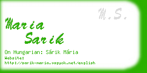 maria sarik business card