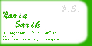 maria sarik business card